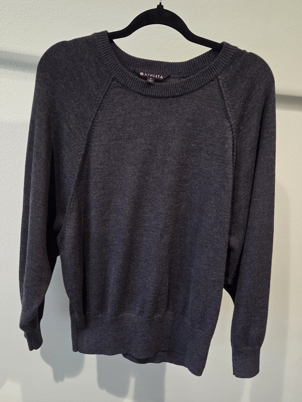 Athleta Charcoal Gray Crewneck Sweater Womans Size Small